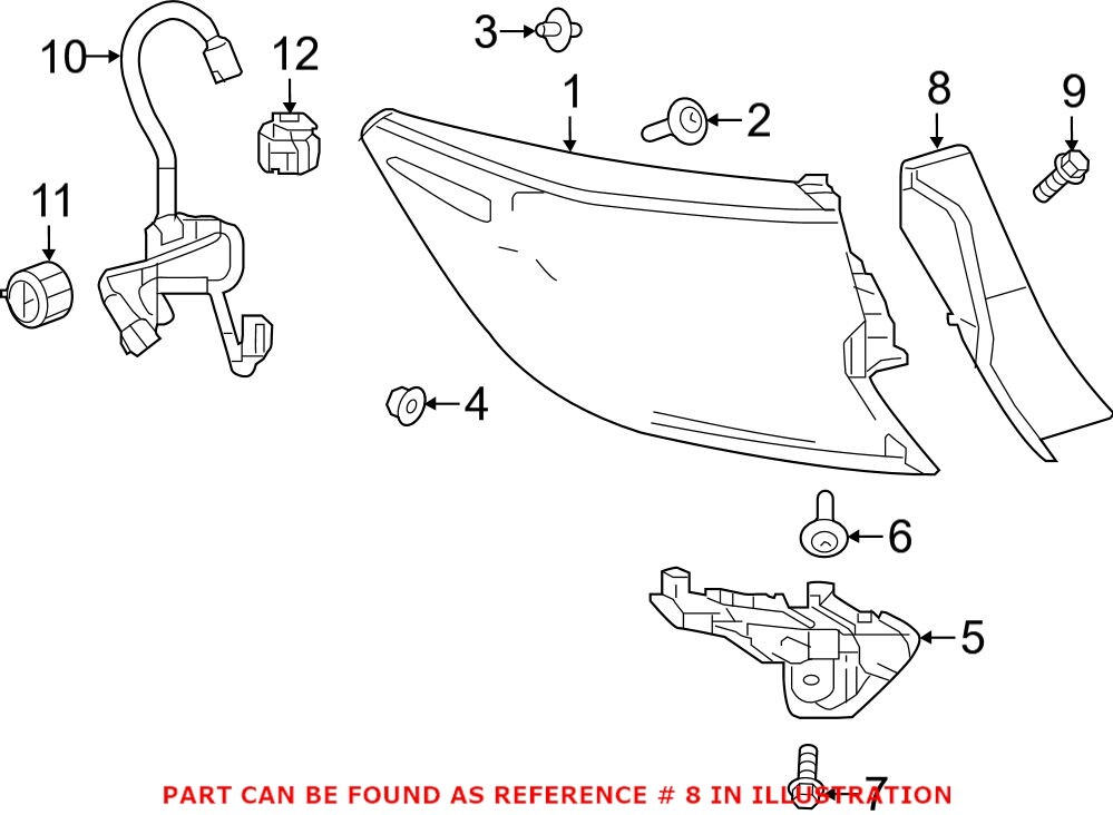 Genuine OEM Rear Driver Left Tail Light Cover For Toyota 8149812020 for