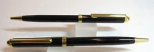 SET OF 2 TERZETTI Slim Metal TOWNSEY ELITE Black/GT Ballpoint Pen -CLICK TOP