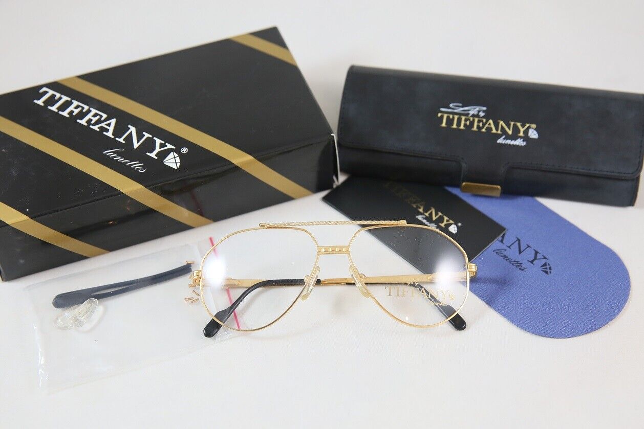 GREAT VINTAGE NEW TIFFANY T335 23K GOLD PLATED EYEGLASSES MADE IN 