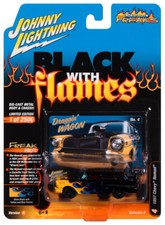 Johnny Lightning Street Freaks Black With Flames 1957 Chevrolet Nomad 164 Car