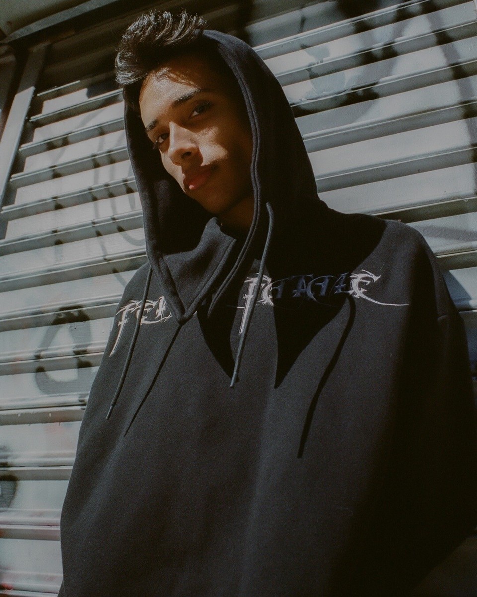 BALENCIAGA - バレンシアガ Femme Fatale Headscarf Hoody パーカー Balenciaga Grey Femme Fatale Headscarf Hoodie Balenciaga