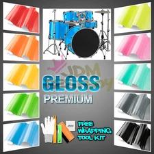 Drum Wrap Vinyl Kit Gloss Glossy For Snare Kick Bass Tom WMP Shell Skin Sticker
