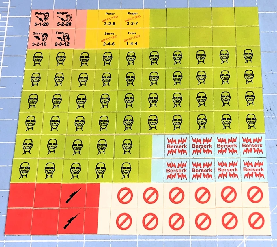 Dawn of the Dead, complete game,  remake of SPI, Zombie Apocalypse, 100 counters - Image 2 of 4