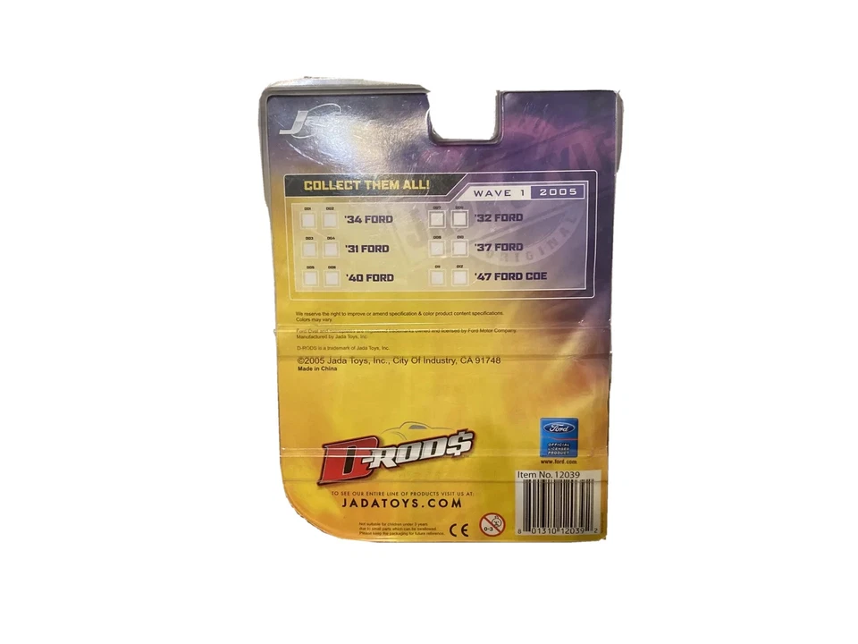 Jada Toys D-Rods '32 1932 Ford Green 2005 Wave 1 Die-Cast 1/64 Scale - Image 3 of 3