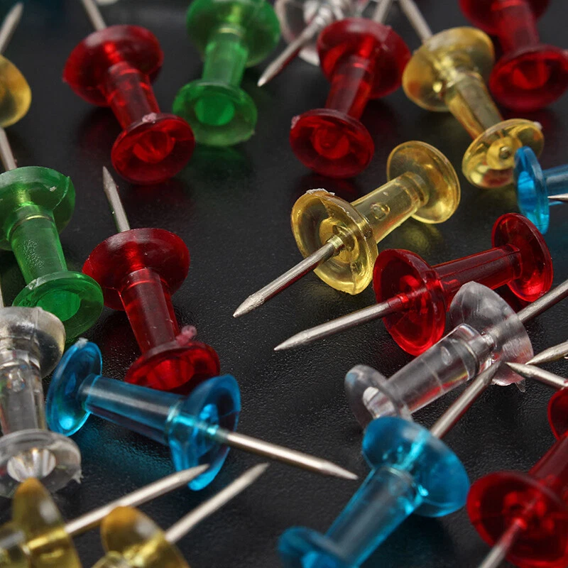 Assorted Making Thumb Tacks Multicolor Plastic Tacks Push Pins Cork Board - Image 3 of 4