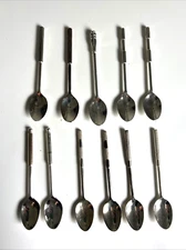 Vintage Demi Tea Spoon Lot Silver Metal 4" Semitasse Coffee Dessert Espresso