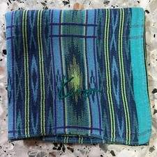 MAN JAPAN NATIVE BLUE HANDKERCHIEF CLASSIC COTTON VTG POCKET ART SQUARE 18" KZ2