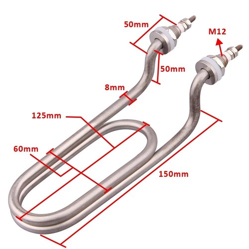 Double U-Shape Heating Element 240V/900W 120V/950W Stainless Steel 304 Tubular