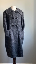 Artigiano 100% Wool Coat Jacket 18 Lagenlook Trench Oversize Black Grey Comfort