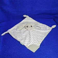 Booginhead Bunny Security Blanket Baby Lovey Plush Gray Chevron Loop Teether 12"