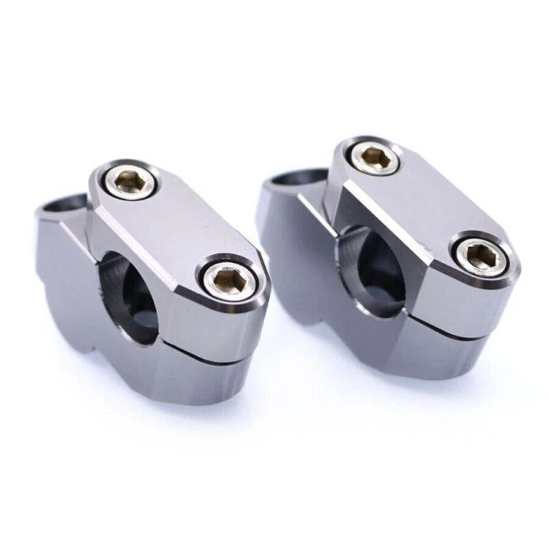 2x Motorcycle 7/8" 22mm Handle Bar Mount Holder Clamps Titanium Aluminum Parts - Image 4 of 4