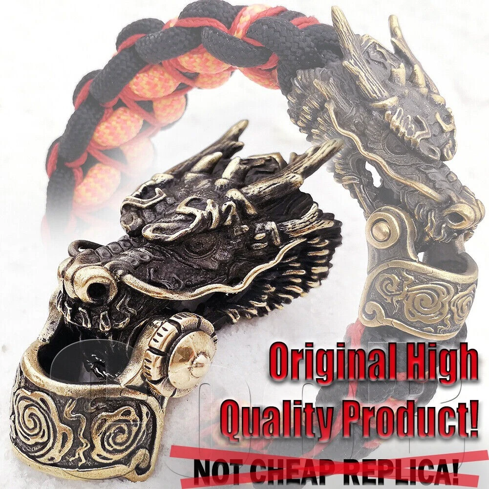 CooB Bronze Paracord Buckle Shackle Lock Bead DRAGON for Paracord Bracelet