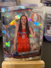 GEORGIA AMOORE 2025 Panini Prizm WNBA Silver Cracked Ice Holo VARIATION RC #140