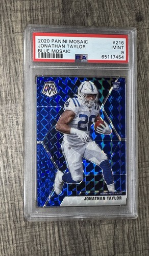 2020 Mosaic Jonathan Taylor Prizm Blue /99 Rookie PSA 9 Colts - Picture 1 of 3