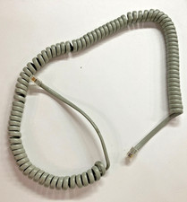 Vintage 1970s Coiled Telephone Phone Headset replacement Cord Gray