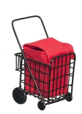 Dolls House Royal Mail Post Trolley 4 Wheel Shopping Cart Miniature
