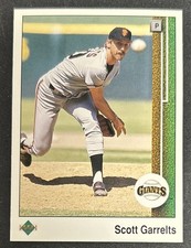 1989 Upper Deck Scott Garrelts Baseball Card #50 Giants Pitcher VG O/C
