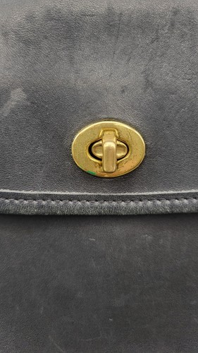 Vintage kleine Coach Scooter schwarze Leder Umhängetasche Handtasche 9978 Staubbeutel USA - Bild 8 von 10