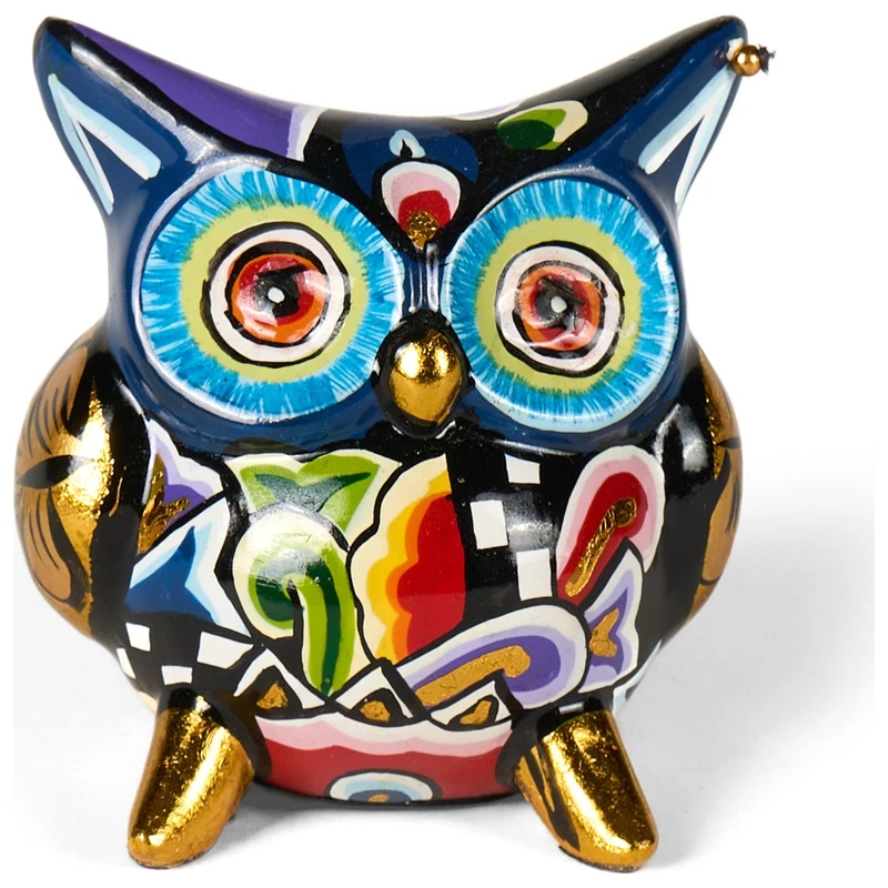 CIVETTA Gufo Statua Scultura Tom's Drag 4373 Herta Berta S Oro 10 cm Pop Art