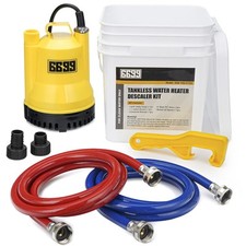 Tankless Water Heater Flushing Kit with Sump Pump and PVC Hoses