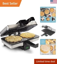 Electric Holiday Pizzelle Maker with Recipe Guide - Perfect Gift for Bakers