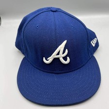 Atlanta Braves Hat Men 8 Blue Embroidered 59Fifty New Era MLB Fitted Cap