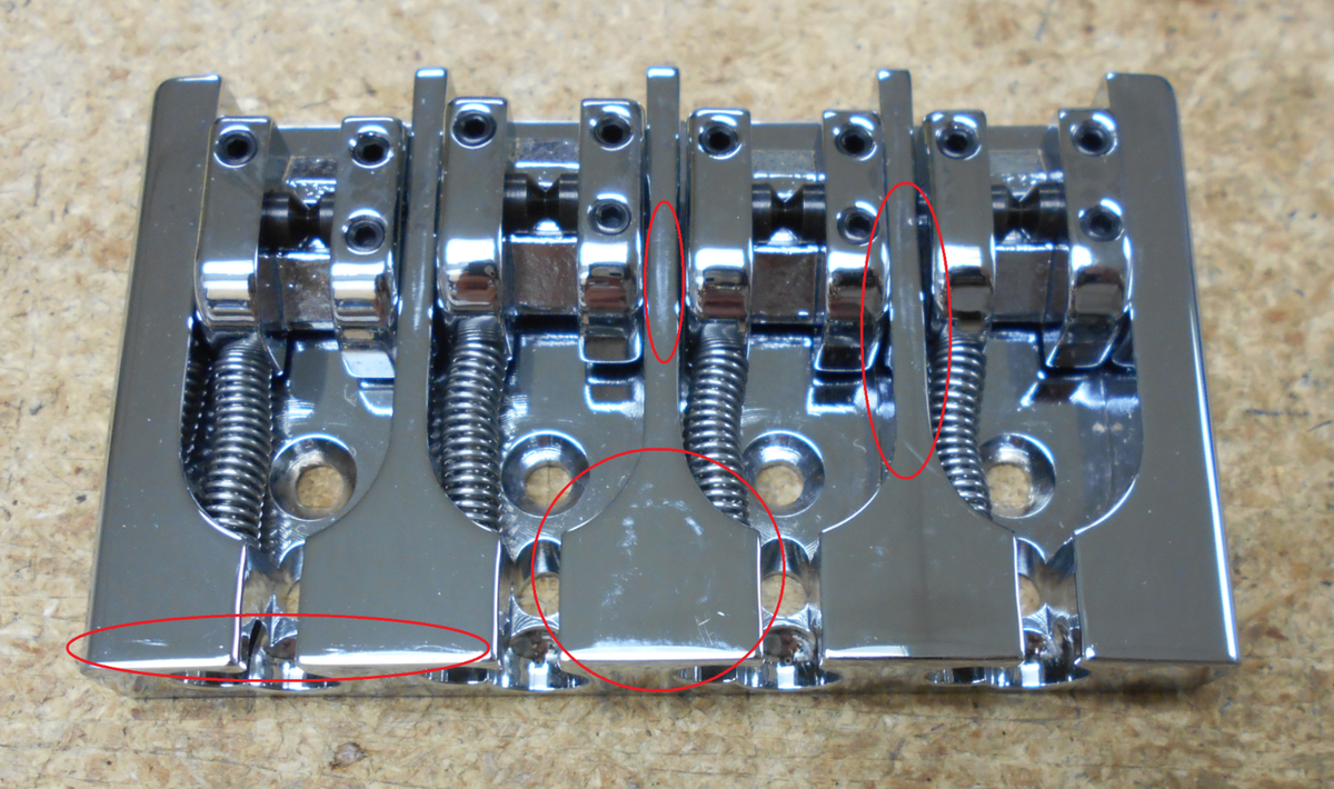 Hipshot 4 String A Style Bass Bridge Brass Chrome .750 spacing