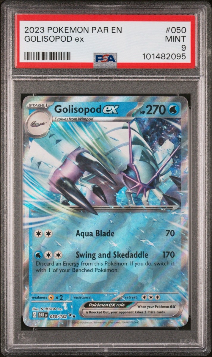 2023 Pokémon Paradox Rift Holo Rare Golisopod ex 050/182 PSA 9