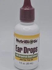 NutriBiotic Ear Drops with grapefruit seed extract plus tea tree oil, 1floz.