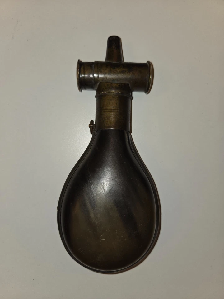 Antique American powder flask associated with the Colt Paterson line of shotguns - Image 2 of 4