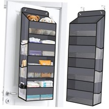 Over The Door Organizer Storage behind Door Hanging Organizer 4-Tier Dark Grey