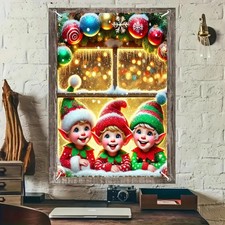 BlissYard Christmas Window Decorations 32x47 Inch coloful 7