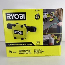 RYOBI 1/4" Hex Shank Drill Water Pump With Intake Hose