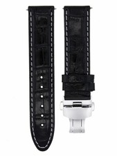 24MM PREMIUM LEATHER WATCH STRAP BAND FOR BREITLING NAVITIMER A24322 BLACK WS
