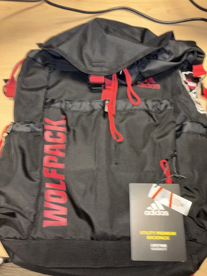 Adidas NCAA NC State Wolfpack Collegiate Utility Premium Backpack Bag GA5335 New - Image 4 of 4