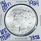 1924 BU UNCIRCULATED SILVER PEACE DOLLAR AUTHENTIC U.S. MINT FREE SHIPPING 7358