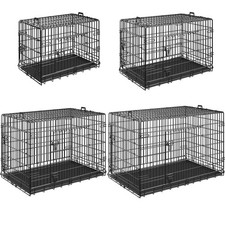 Hundek&auml;fig Klappbar Hundebox mit 2 T&uuml;ren Transportbox Gitterk&auml;fig Transportk&auml;fig