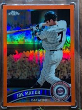 2011 Topps Chrome Refractor - Joe Mauer #80 Orange Refractor