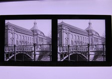 Berlin Sandkrug Brücke Kaiser Wilhelm Akad. Antikes Glas  Stereo Bild  um 1900