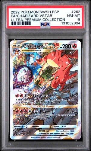 2022 POKEMON SWSH BLACK STAR PROMO #262 FULL ART/CHARIZARD VSTAR PSA 8