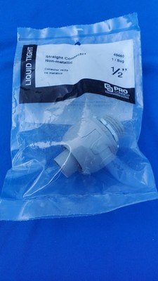 Pro Connect Electric Straight Connector Liquid Tight Plastic 1/2'' 49460 NIP