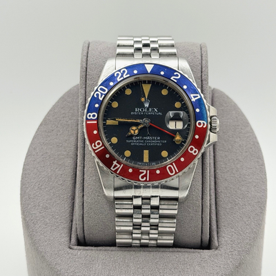 Rolex GMT Master Pepsi 16750 40mm PATINA MATTE Dial Red Blue Bezel