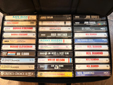 Case logic case and 30 misc easy listening, soft rock, and misc cassette tapes