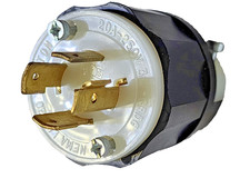 Leviton 2421 Grounding Locking Plug 20 Amp, 250Vac, 3 Pole, 4 Wire