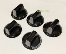 Set of 5 black Kenmore burner knobs 316352801 316352805 316352822 stove range