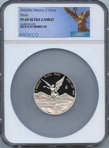 2025 Mo Mexico 2 Onza Libertad Silver NGC PF69UC Low Mintage 300