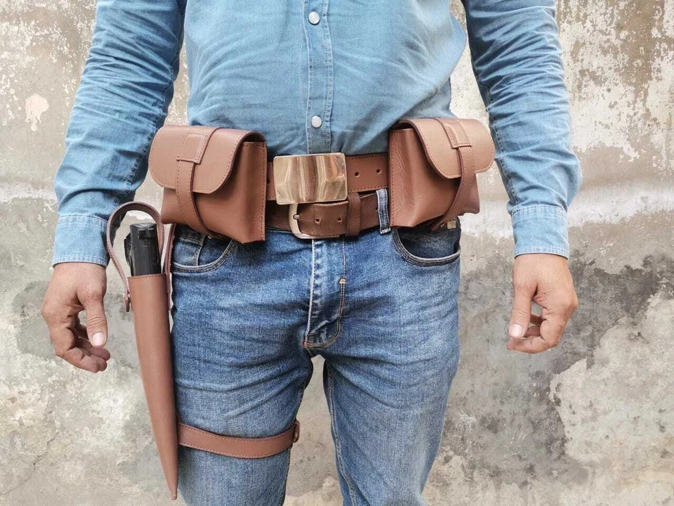 Death Watch leather set - Mandalorian armor cosplay costume Mandalorian belts - Image 2 of 4