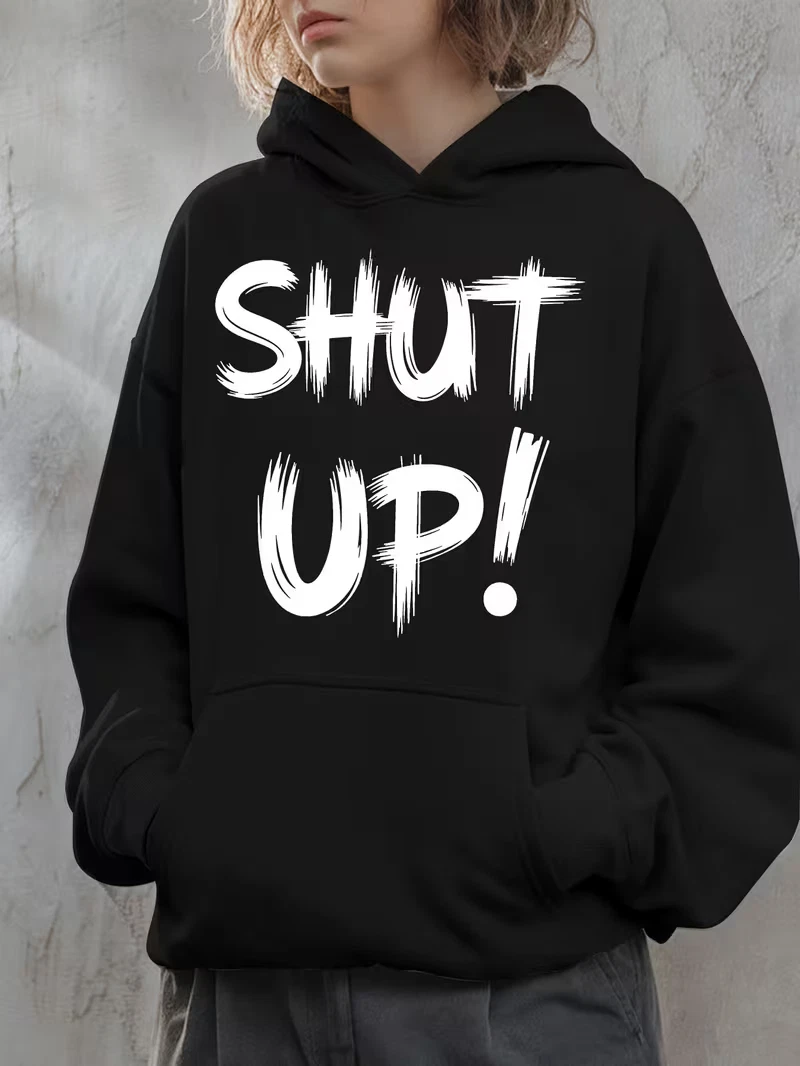 Women’s Warm Hoodie Shut Up Casual Pullover Fall Winter Long Sleeved Sweatshirt