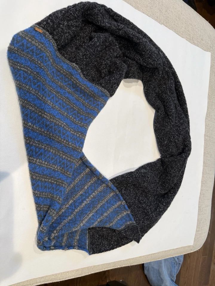 Free People Women’s Wool Blend Infinity Scarf Wrap Blue And Grey - Image 2 of 4