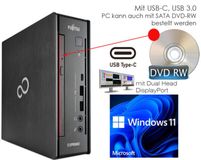 COMPUTER FSC I5-9500T 16GB DDR4 500GB SSD USB-C WINDOWS 11 DVD-RW KOMPAKT Q958ML